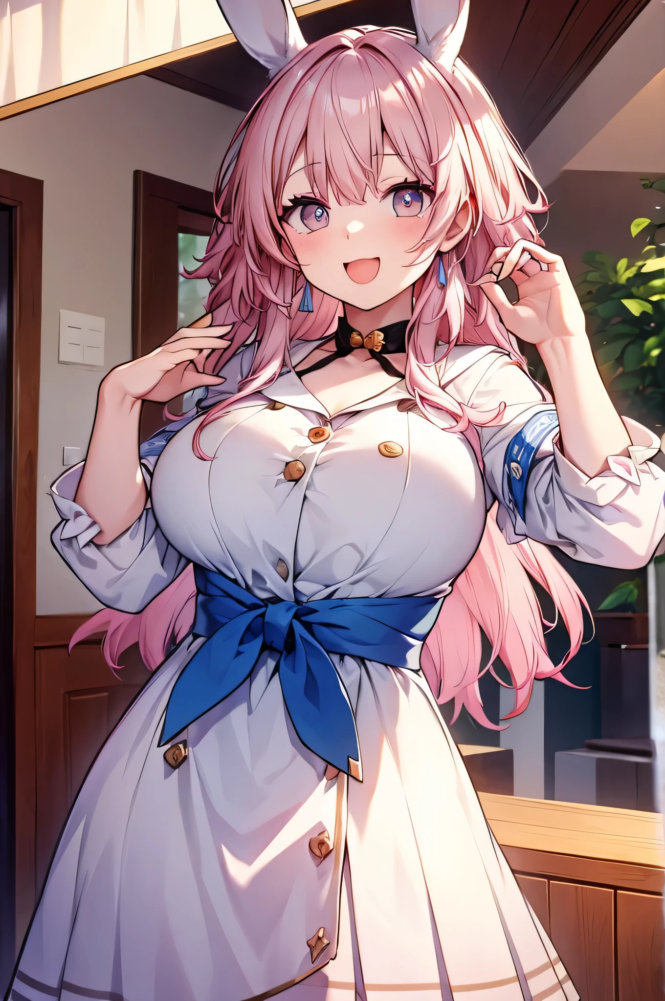 Masterpiece, chest,Chubby,、laughing, Bunny ears