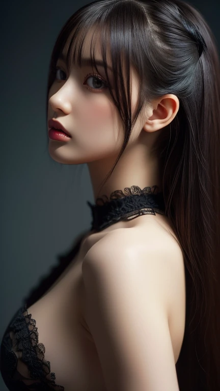 (masterpiece:1.2), Highest quality, (shape:1.2), (Very detailed), Hyper Details, (delicate), (Intricate details), (Cinematic Light, Highest quality Backlights), Delete a row, soloist, Perfect body, (1 girl), Anime girl with black eyes and light hair, Gothic Dress, (Compensate), High Contrast, (Better lighting, Very creative and beautiful), (Cinematic Light), flashy,