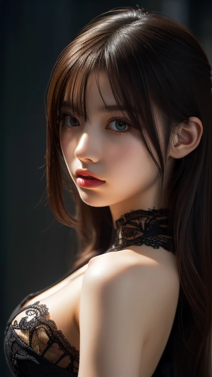 (masterpiece:1.2), Highest quality, (shape:1.2), (Very detailed), Hyper Details, (delicate), (Intricate details), (Cinematic Light, Highest quality Backlights), Delete a row, soloist, Perfect body, (1 girl), Anime girl with black eyes and light hair, Gothic Dress, (Compensate), High Contrast, (Better lighting, Very creative and beautiful), (Cinematic Light), flashy,