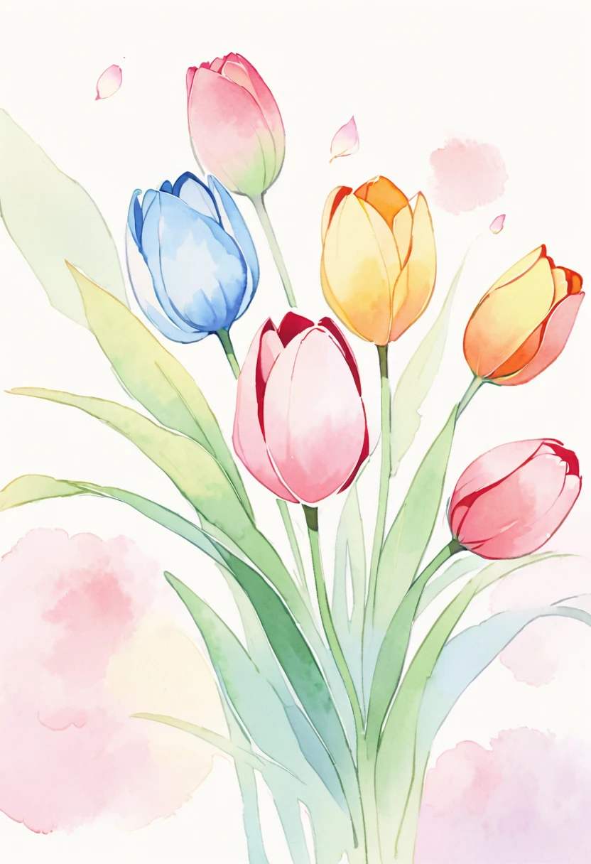 (best quality, high resolution, Watercolor Tulip