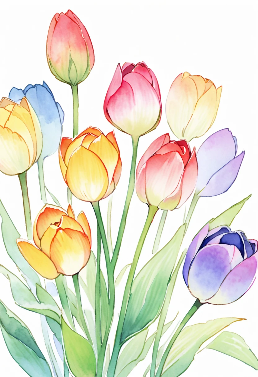 (best quality, high resolution, Watercolor Tulip
