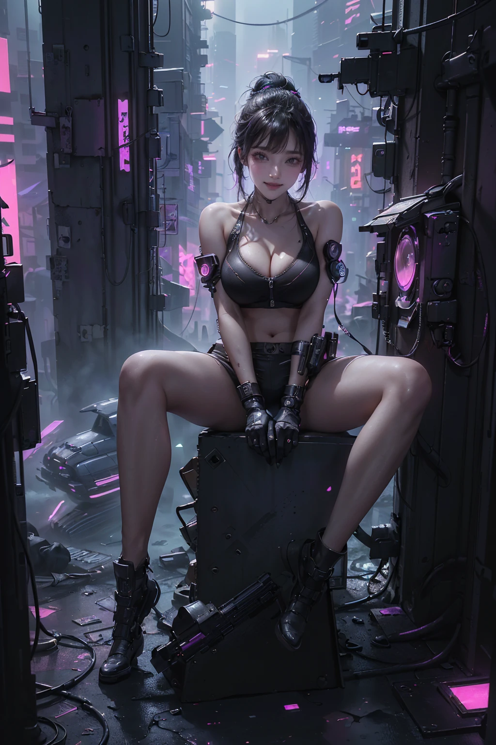 nsfw、(masterpiece, Highest quality, Super detailed:1.3), Perfect composition, 4K, (Very detailed, Super detailed),(Rainy cyberpunk night city:1.5), (Brown full-body tights)、Wear a white swimsuit over tights、White sheer long latex gloves、Transparent long latex tights,(The skin is slightly visible)、 High resolution, 8k Texture, Attention to detail, Very detailed肌の質感, Magnificent details, High Sharpness, One girl, (Fine grain:1.3), (25-year-old woman:1.3),（A smile that lowers the corners of the eyeouth showing teeth、((Rain makes me wet))