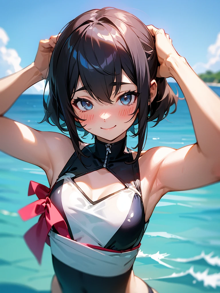 (masterpiece, Highest quality, 8K ultra-high resolution:1.4), pokemonliko, (tropical, Beachside, Flowers: 1.4), Written boundary depth, Focus of the film, From a dramatic angle, Emotional composition, Emotional engine full throttle BREAK Young and cute girl, Slender body, Flat Chest, Provocative, Grin, Expressions of affection, Highly detailed glossy skin, Yellow Bikini, Micro Bikini, (Swimsuit with shiny wet details: 1.2), Wet and shiny thighs, Perfect Pokemon Rico Top Break
, Wind, detailed in the Wind, petals dancing in the Wind
BREAK
ultra detailed crystal eyes, Eyes like shining jewels