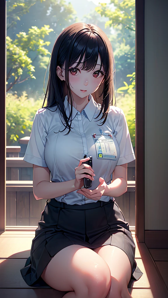 ((Female bank employee))、(masterpiece:1.2, Highest quality),1 girl,Complete limbs,((Super fine))、(Highest quality,masterpiece:1.3,Ultra-high resolution,),(Super detailed,Caustics),(Photorealistic:1.4,RAW shooting,)Ultra-Realistic Capture,Very detailed,High resolution 16K resolution for human skin、 The skin texture is natural、Skin appears even-toned and healthy、 Use natural light and colour,One Woman,Japanese,cute,Black Hair,Mid-length hair,(Depth of written boundary、chromatic aberration、Wide range of lighting、Natural Shading、)、