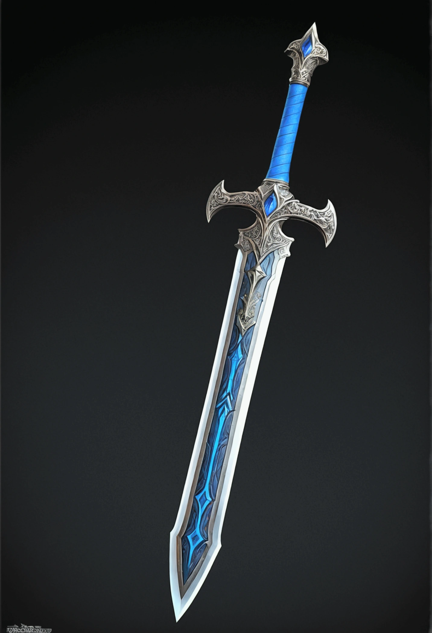 A legendary greatsword with blue details