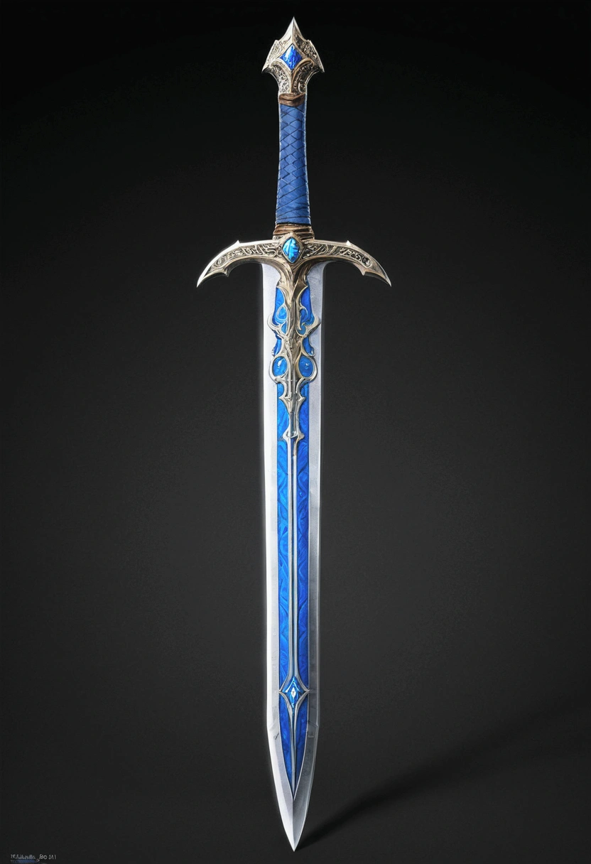 A legendary greatsword with blue details