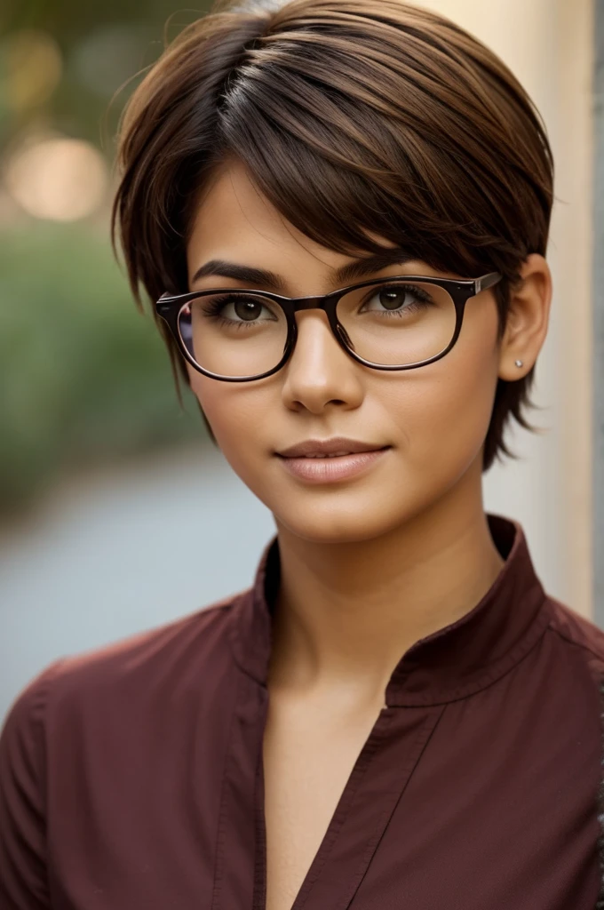 Chaca with short hair glasses of 18 from Latin America 