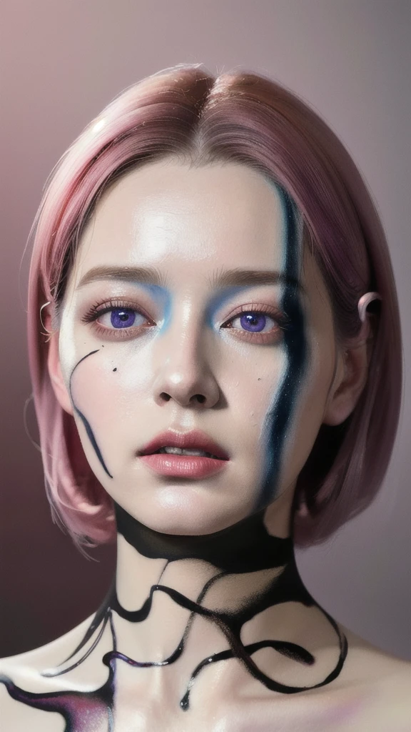 Android Beauty, Powerful paintings inspired by Francis Bacon, Ultra-realistic surrealism, Hyperrealism, fear, art, hyper real painting, Realistic illustration painting, カラフルなHyperrealism, Hyper-realistic digital art