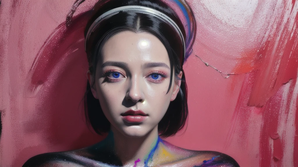 Android Beauty, Powerful paintings inspired by Francis Bacon, Ultra-realistic surrealism, Hyperrealism, fear, art, hyper real painting, Realistic illustration painting, カラフルなHyperrealism, Hyper-realistic digital art