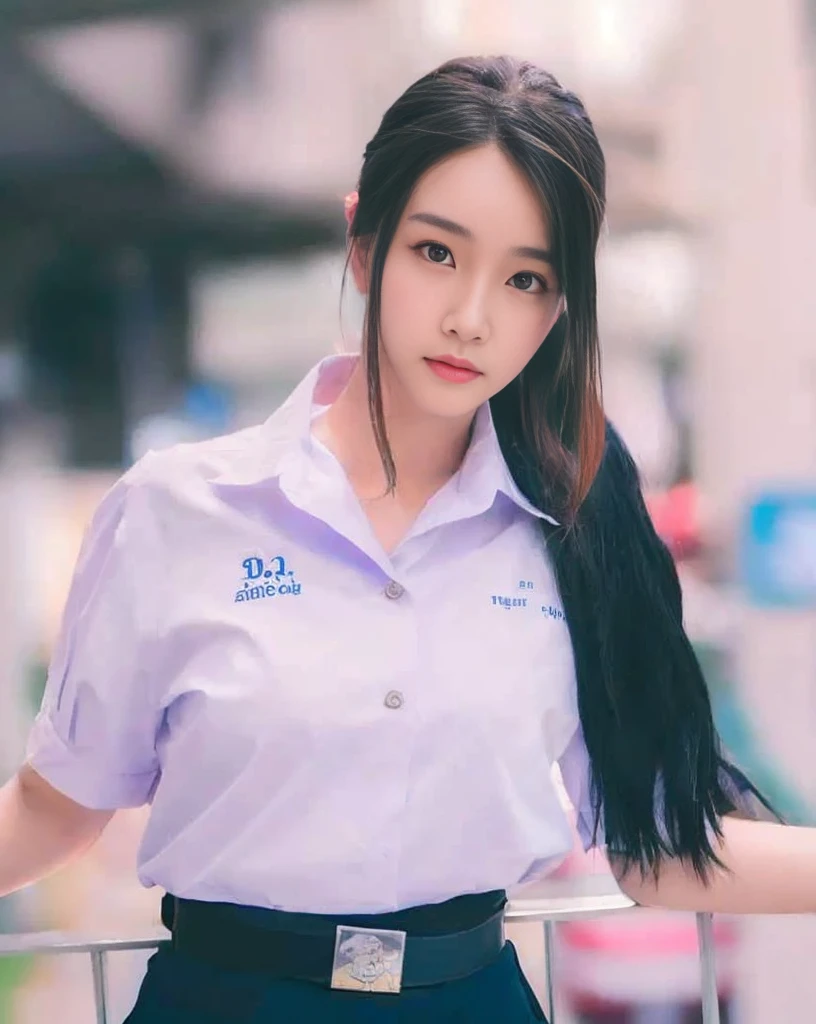 arafed woman sitting at a table reading a book, student, girl wearing uniform, sakimichan, xintong chen, wearing school uniform, anime thai girl, korean girl, dilraba dilmurat, wearing a school uniform, dang my linh, wenfei ye, nivanh chanthara, ruan jia beautiful!, cai xukun