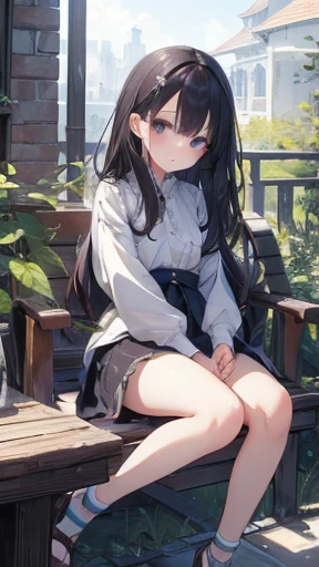 masterpiece、Highest quality、Highest quality、(((upon)))、 ((small))、Hair quality and shine、顔がsmall、Sitting、Very detailed, beautiful, Big eyes、Very detailed, clear and beautiful faces、(Cute illustrations:1.2), High resolution, Very detailed, Highest quality, Embarrassing ,Large Breasts