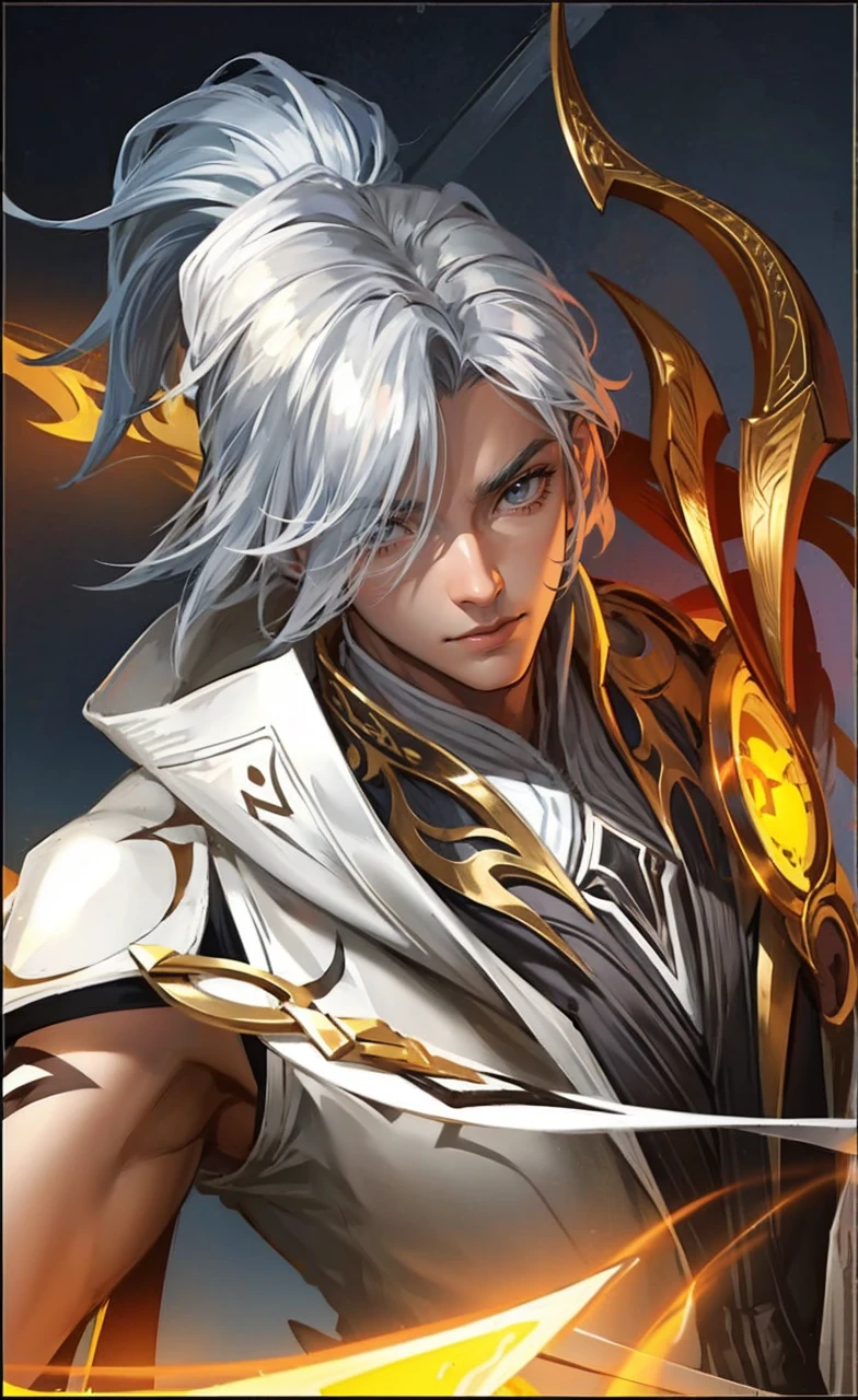 male, Gray Hair, Beautiful, semi-long