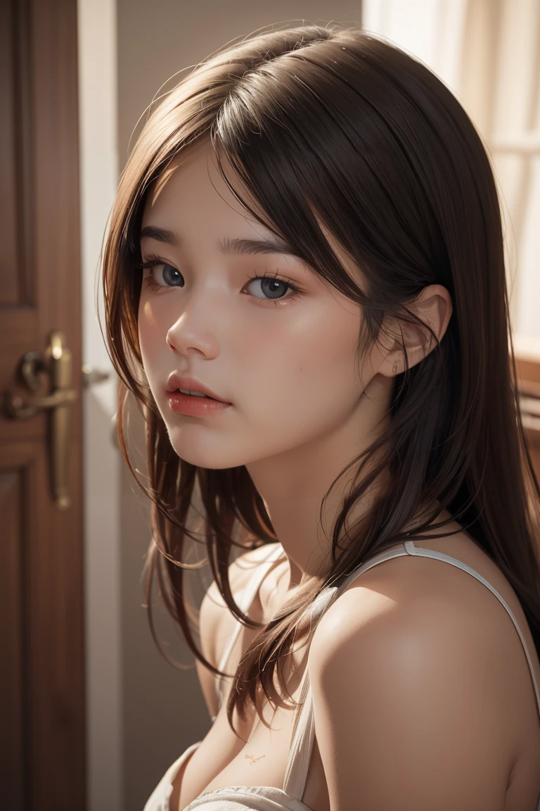 (RAW photo, best quality), (realistic, photo-realistic:1.3),best quality,highly detailed,masterpiece,ultra-detailed,illustration,1girl,upper_body,dynamic angle,world masterpiece theater,messy_long_hair,best quality,extremely detailed CG unity 8k wallpaper,ink,Amazing,cinematic lighting,lens_flare, dunhuang_style