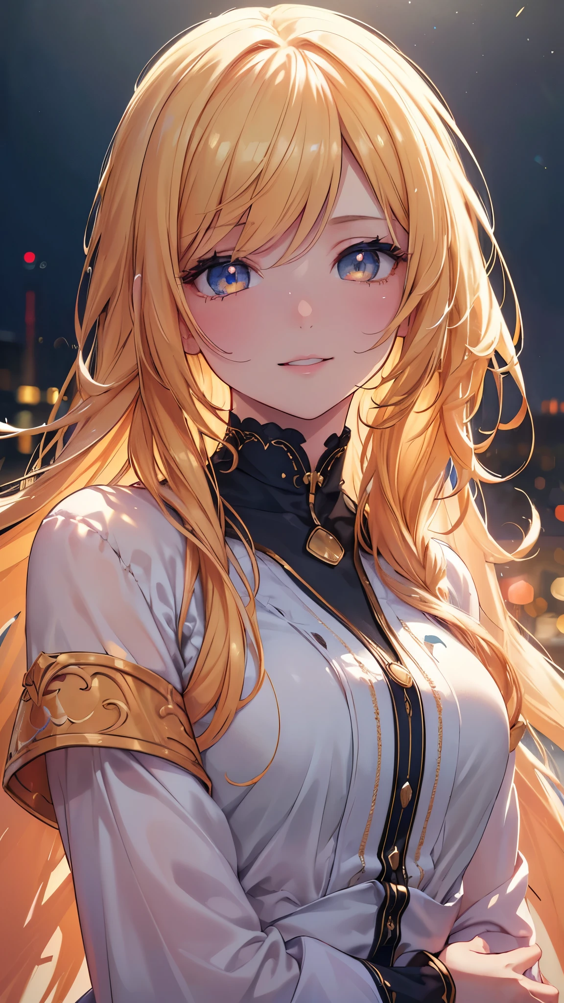 A girl with long, colorful hair, bright eyes, cute, smiling, wearing summer clothes, warm colors, detailed portrait, highly detailed facial features, beautiful detailed eyes, beautiful detailed lips, extremely detailed eyes and face, long eyelashes, cinematic lighting, glowing skin, detailed clothing, summer aesthetic, vibrant colors, golden hour lighting, photorealistic, (best quality,4k,8k,highres,masterpiece:1.2),ultra-detailed,(realistic,photorealistic,photo-realistic:1.37),HDR,UHD,studio lighting,ultra-fine painting,sharp focus,physically-based rendering,extreme detail description,professional,vivid colors,bokeh