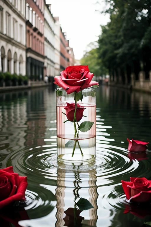 Rose in water