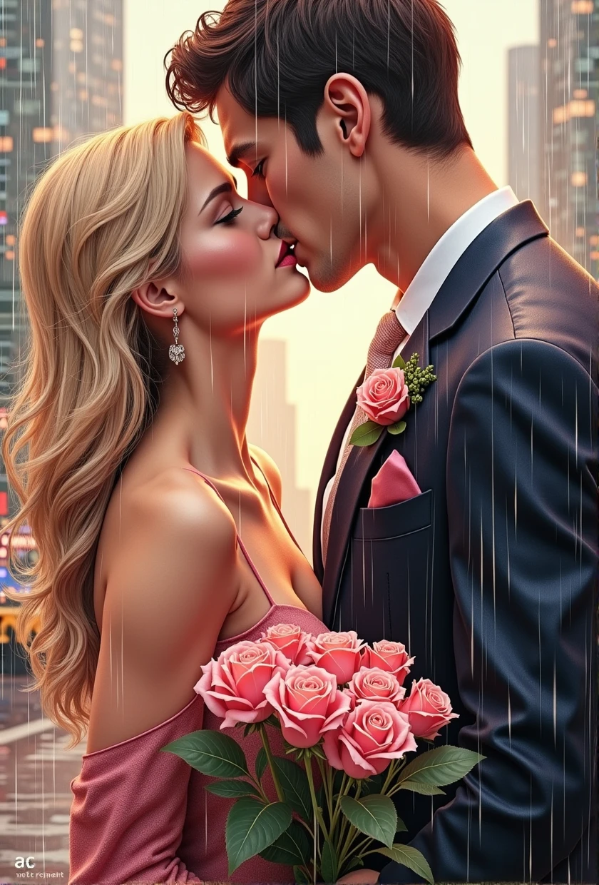 White CEO and his beautiful blonde wife,Kiss in the rain,Idol drama cover