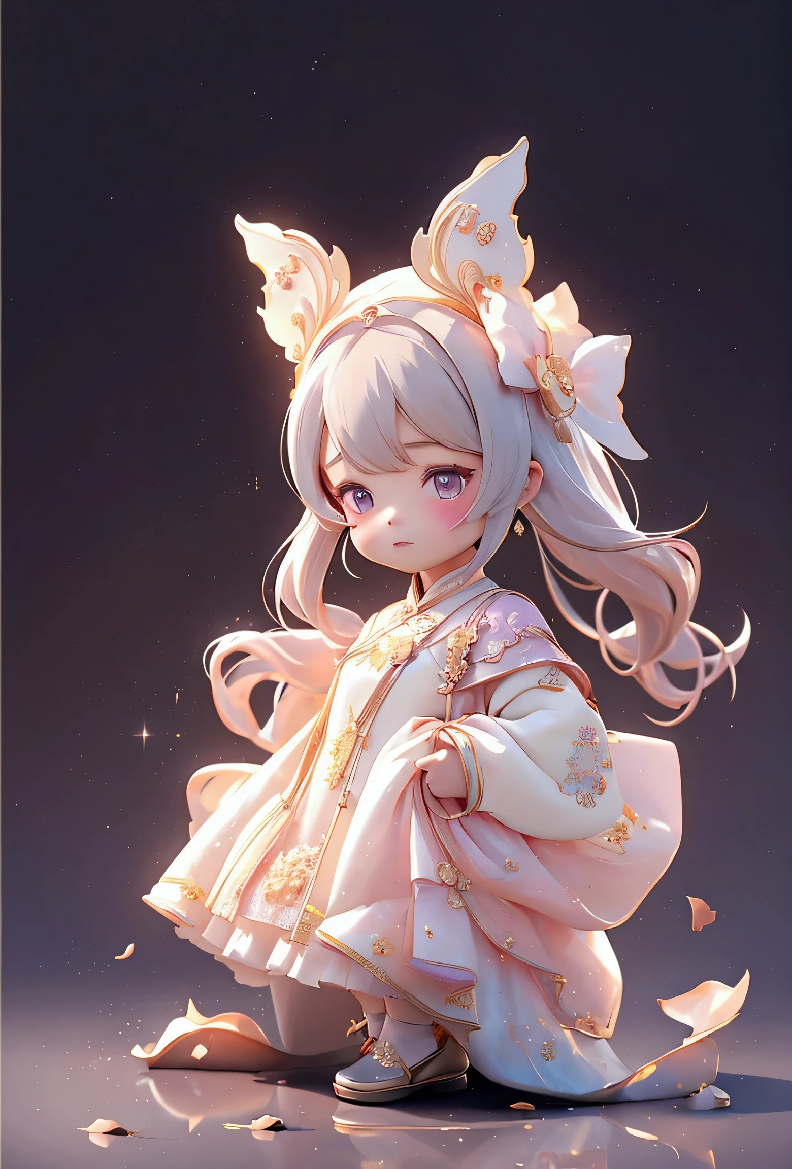 With a girl, 、amber, , Medium pastel violet white, Luxury Fabric, Dithering, Widespread,Viewer Lucky Brown,Ao dai dress、、There are no protrusions on the head、There are no protrusions on the head