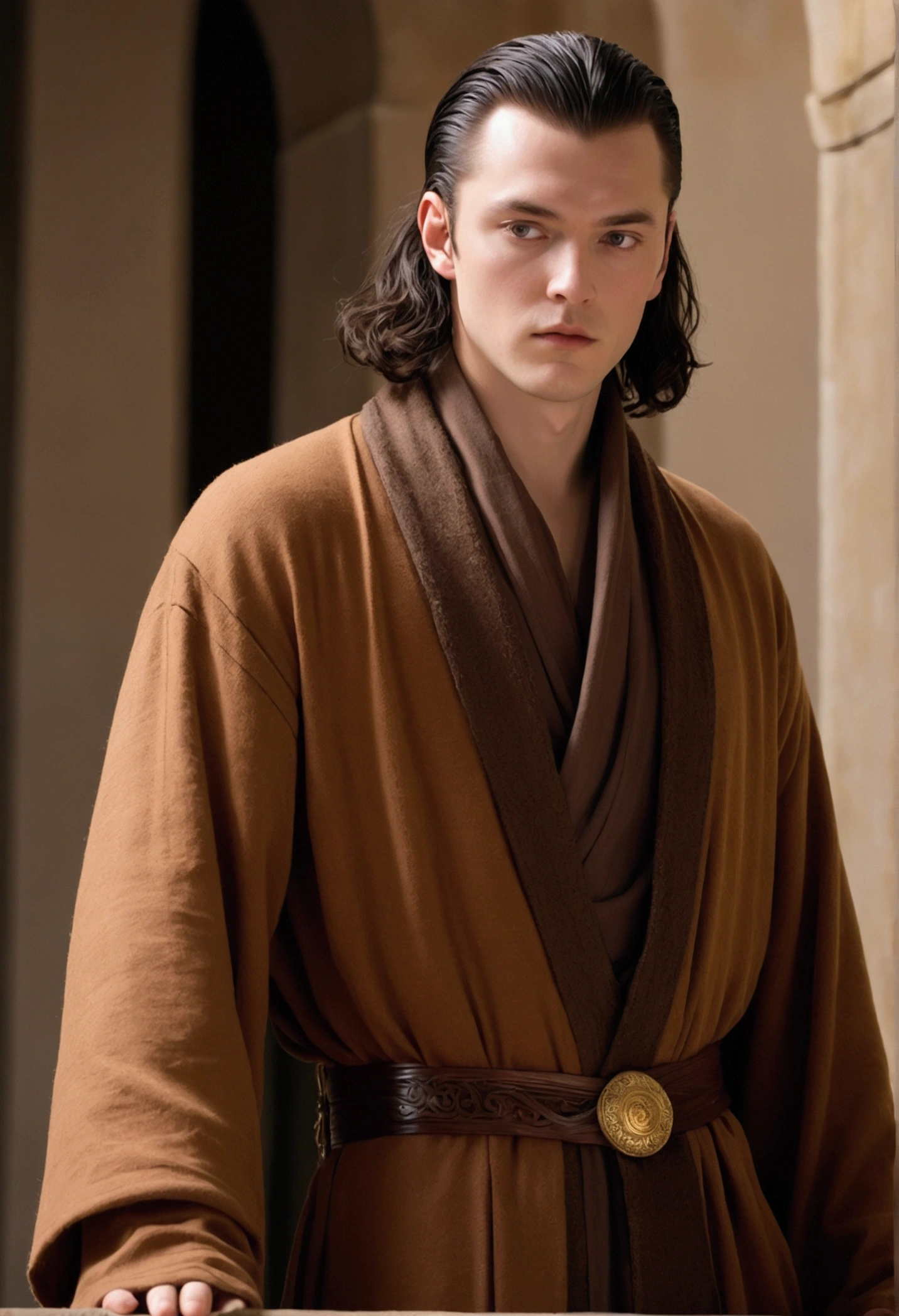 Pate is a novice of the Citadel, he is pale, soft, and pasty-faced and is of average height, he is not very intelligent. He dresses in a a long loose brown woolen robe and a brown shirt