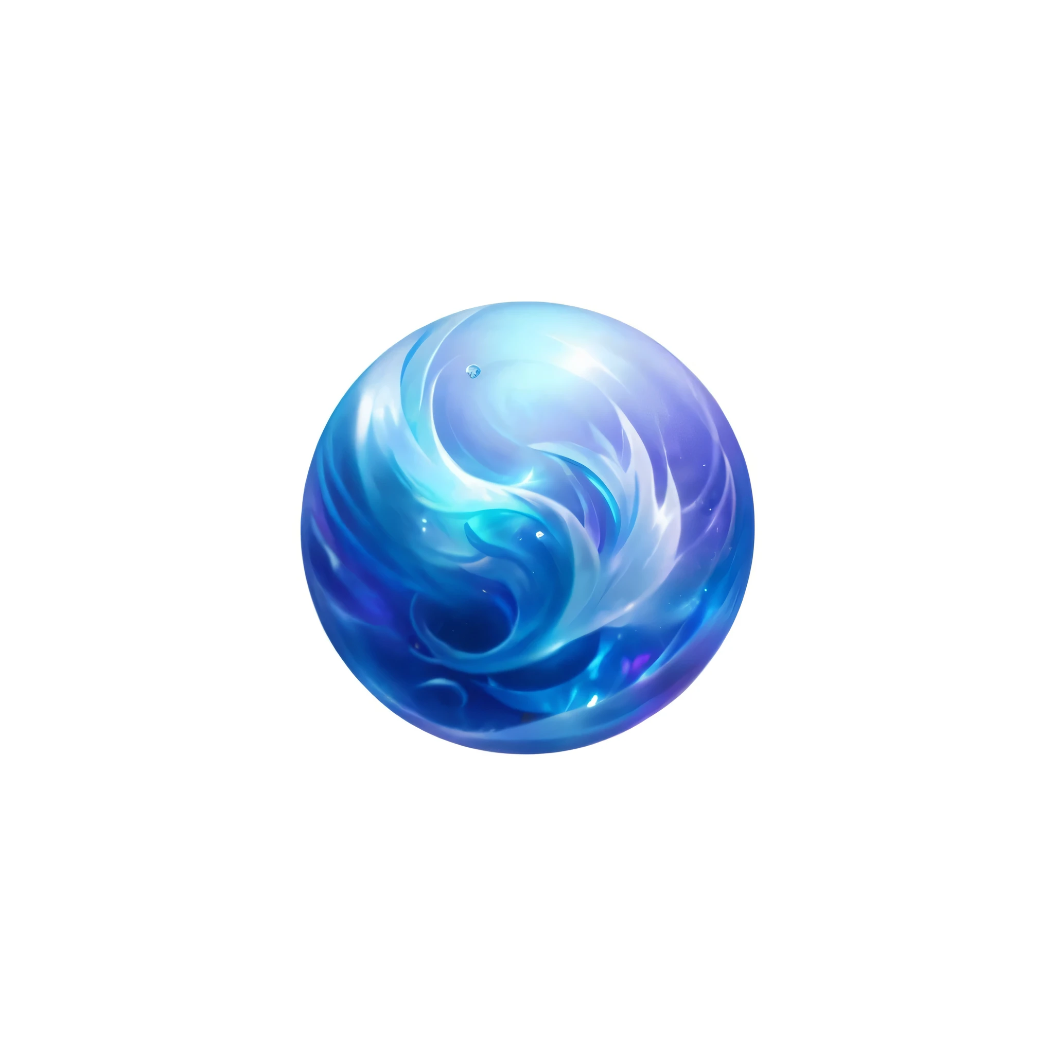 Close up of blue and purple balls on white background, Vortex Water Universe, Mana flows around, ghost field, Magic Frozen Phoenix Egg, the orb of dreams, iridescence water elemental, astral Ethereal, Ethereal essence, glowing water element, Crystal skin, League of Legends Arcane, (Ethereal), Ethereal eel, field