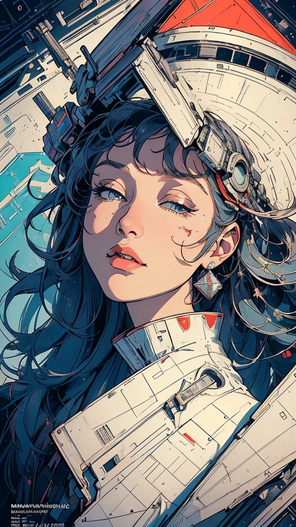 (((masterpiece, highest quality))),(((solo:1.2))),(((1girl:1.2))),32k wallpaper, very detailed, poster, vintage science fiction,(((((geometric cinematic movie poster))))), (bauhaus),(((abstract))),(((mid century modern))),(((((portfolio))))),(((((Close-up))))),(((((bust up))))),((((more various angle)))),(((highlight))),Vast landscape,(((complete. detailed face))),(((Extremely talented))),(((most complecated machine))),Colorful color scheme,(((((detailed crooked huge chin)))),((((very slumped jaw)))),