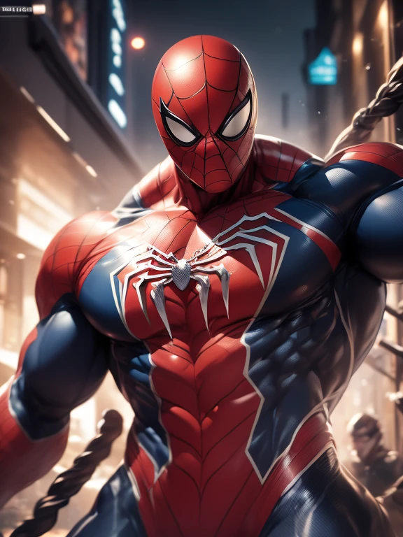 spiderman robotic suit,red,white,blue,(best quality,4k,8k,highres,masterpiece:1.2),ultra-detailed,(realistic,photorealistic,photo-realistic:1.37),HDR,UHD,studio lighting,extremely detailed suit design,vivid colors,sharp focus,physically-based rendering,advanced robotics technology,energetic and dynamic posture,cityscape background,superhero action scene,vibrant red and blue color scheme,lifelike texture and reflections,glowing eyes and web patterns,attention to small details,metallic finish,high-tech accessories and gadgets,heroic and confident facial expression,expressive body language,powerful and agile,urban environment,iconic spider logo,impressive light and shadow effects,action-packed battle scene,fluid and dynamic movement,impressive web-swinging skills,attention-grabbing composition,intricate suit mechanics,futuristic and stylish design,impressive acrobatic stunts,attention to anatomy and musculature,emerging from a powerful web,heroic stance,awe-inspiring superhero,enhanced strength and agility,vibrant and captivating artwork.