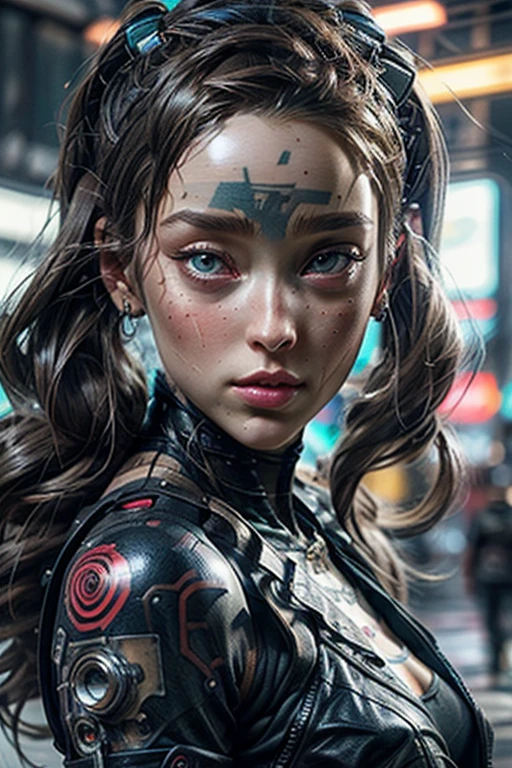 a closeup of a woman (((Alycia Jasmin Debnam-Carey))) naked with a tattoo on her arm, cyberpunk beautiful girl, beautiful cyberpunk girl face, cyberpunk dreamy girl, ultrarealistic cyberpunk art 8k, cyberpunk 2 0 years. o model girl, beautiful cyberpunk woman model, The portrait of the cyberpunk girl, Highly detailed 4k digital art, beautiful digital artwork, cyborg cyberpunk. rose, 4k realistic digital art