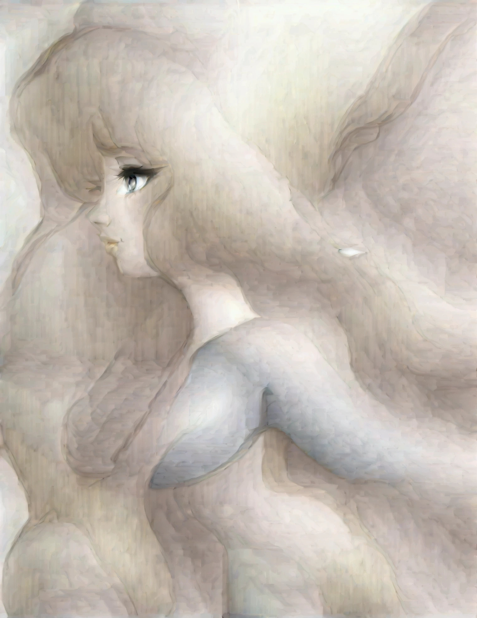 Naked, NSFW,  poorly drawn, out of focus, Ponkie Brewster depicted inaccurately without her dog, boring single color backgrounds, lifeless dull scenery, paths leading nowhere, Ponkie alone and crying, frightening monsters inhabitating the land, blurry low resolution figures, distorted unclear shapes, lack of fine details or textures, scribbled in crayon-like, macabre disturbing themes, watermarks and logos disrupt the scene, bleak dreary lighting, lack of context or storyline