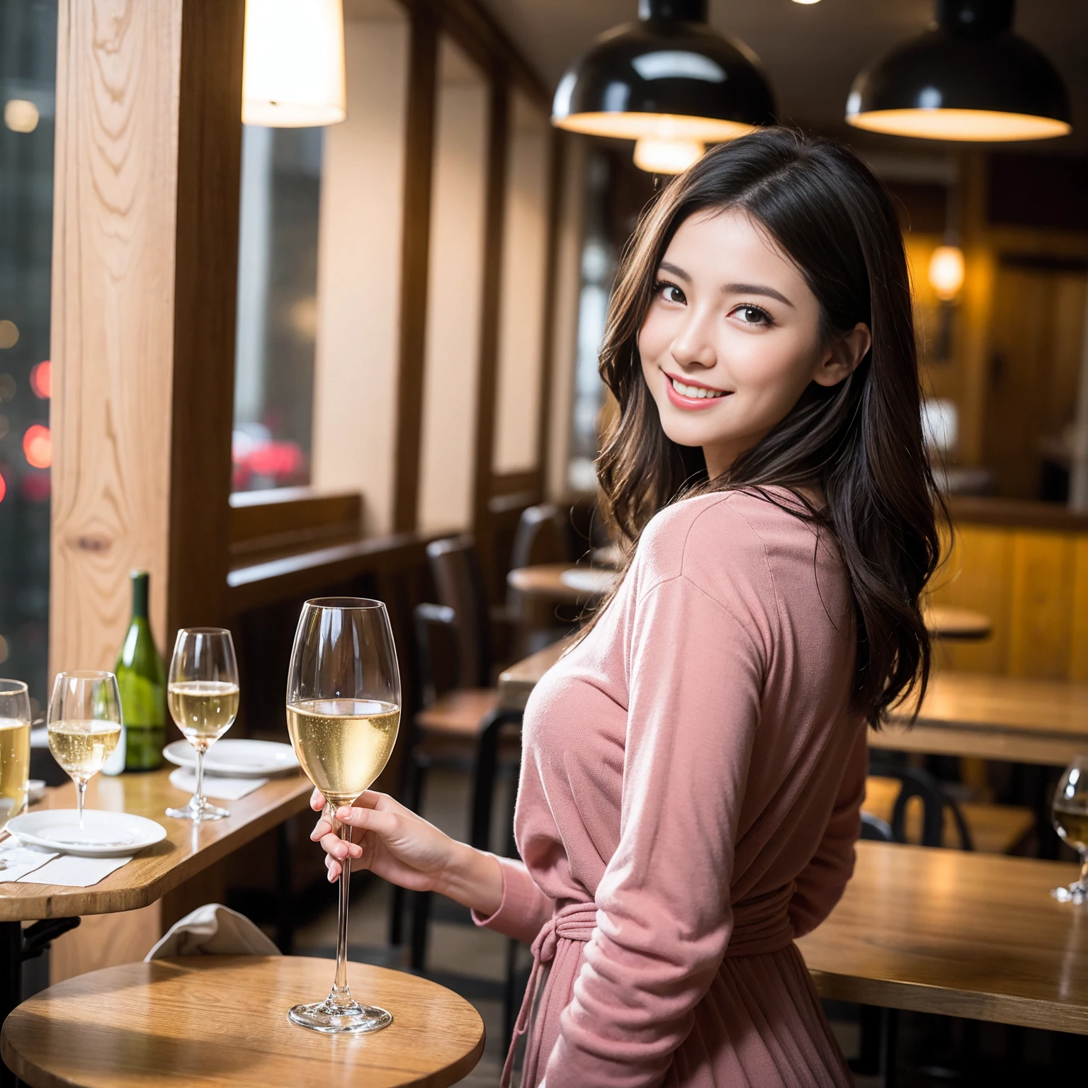 ((Highest quality、8k、masterpiece:1.3))、slimカップル、modelカップル、(Realistic, Intricate details:1.2), full-course dinner、Wine Party、Amazing view of the sunset sky and clouds、A bright smile、The wonderfulness of smile、Bright image、The beauty of wine, Beautiful Face, blue eyes, The light shines on your face, blush, short hair,Bright Face、 (Age 37), 39 years old, red wine 、Appetizers、Italian food、Wine bottle、Champagne、sparkling wine、Two beauties、Brown Hair、Shortcuts、Long sleeve shirt、dress、Beautiful woman 1, (slimな顔), (The body is slim), (Brown Hair), (Shortcuts), cheeks turn a little red,Attractive beauty、restaurant, In a prominent place (From the waist up) Nova Frog Style, actress, model, Upper Body, White wine, slim, wine glass, 中央に置かれたwine glass, smile, (smile: 1.15), Beautiful fine grain, Depth f/2,saturation, High Contrast, Strong light and shadow,Moist Body:1.5、3D texture、Delicate eyes、Brown Hair、The hair is very shiny、