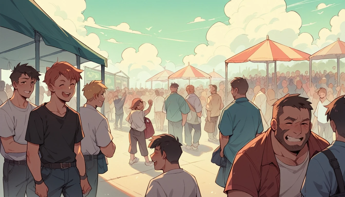 Crowd of people happy