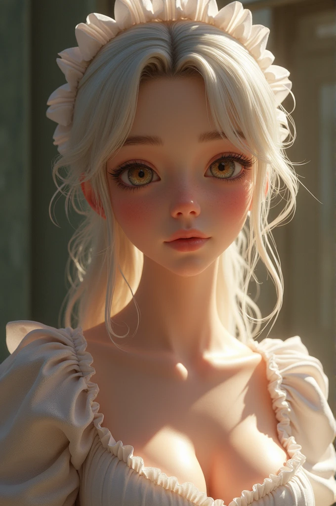(RAW photo, best quality), (realistic, photo-realistic:1.3), best quality ,masterpiece, an extremely delicate and beautiful, extremely detailed ,CG ,unity ,2k wallpaper, Amazing, finely detail, masterpiece, light smile, best quality, extremely detailed CG unity 8k wallpaper, huge filesize , ultra-detailed, highres, extremely detailed, 1girl, maid,(nude:1.2),(moist pussy:1), (spread legs), hair ornament, looking at looking at viewer, small breasts, pureerosface_v1:0.8