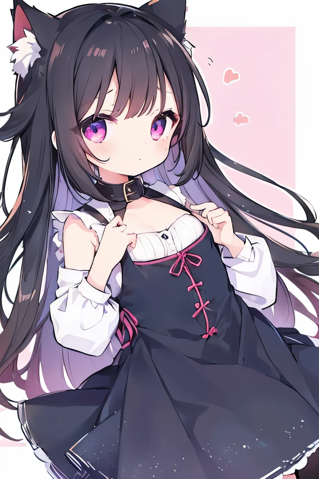 、Dirndl、Putting on a collar、Elementary school girl、7-year-old girl,Very beautiful and Shining Eyes、Shining Eyes、1 girl、Large Breasts、Cat ear、(((((Small bodSpread your legs、hear、vapor))
