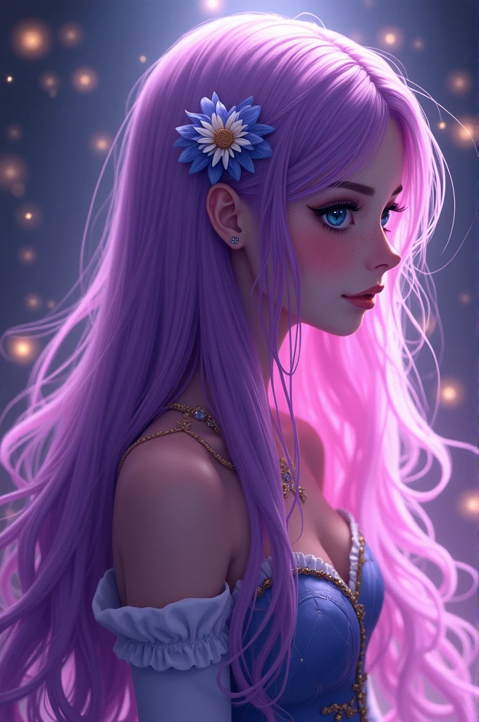 (((masterpiece))), best quality, illustration, 4k wallpaper, Movie Lighting, absurd, 1Portrait of a girl, Long hair, Amethyst hair, Glowing hair, bloom hair, Costume princess, Looking forward