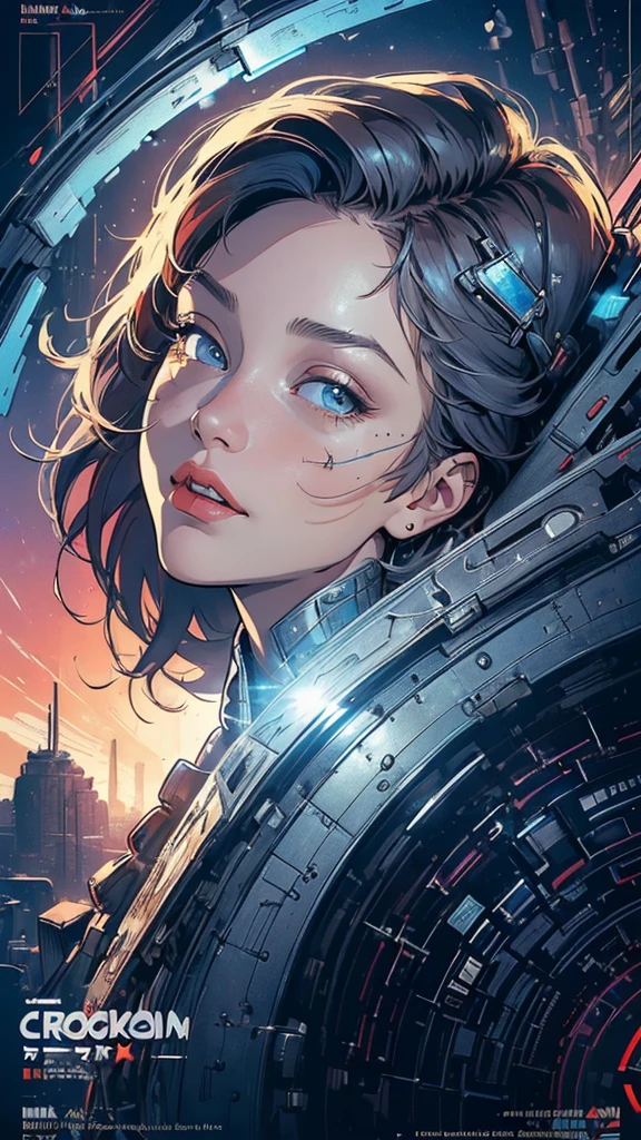(((masterpiece, highest quality))),(((solo:1.2))),(((1girl:1.2))),32k wallpaper, very detailed, poster, vintage science fiction,(((((geometric cinematic movie poster))))), (bauhaus),(((abstract))),(((mid century modern))),(((((portfolio))))),(((((Close-up))))),(((((bust up))))),((((more various angle)))),(((highlight))),Vast landscape,(((complete. detailed face))),(((Extremely talented))),(((most complecated machine))),Colorful color scheme,(((((detailed crooked huge chin)))),((((very slumped jaw)))),