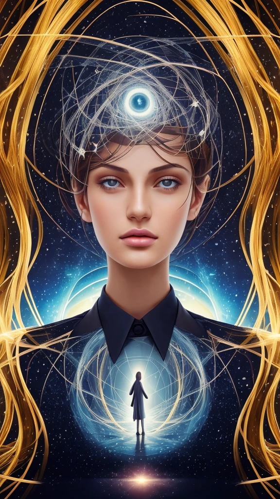 (multiple exposure:1.8),Dubrec style,Girl virtual holographic digital avatar,Futuristic magnificent starry sky image foreground,psychedelic planet,magic nebula,In space,Complex illustrations in surrealist art style,Surreal dreams,Become an invisible virtual hologram,Transparent person avatar,Virtual holographic digital image,Surreal art, 4K surrealism, Surreal portrait, Beautiful surreal portrait, hyperrealistic digital art, surreal and fantasy art, hyperrealistic digital art, surrealist portrait, Surreal art, Emotional Surreal Art, fantasy surrealism, 8k surrealism, Surreal conceptual art,The Truth": Central light source representing "The One" as the origin of everything in the universe."As Above, So Below": A tree with branches and leaves above ground and roots below, symbolizing the connection between the higher and lower realms."Alchemy Process": Transformation of base metals into gold and the evolution of the human mind."Completion of Alchemy": Transition of a sour fruit into a ripe, sweet fruit, and the personal growth of an individual gaining knowledge and skills.