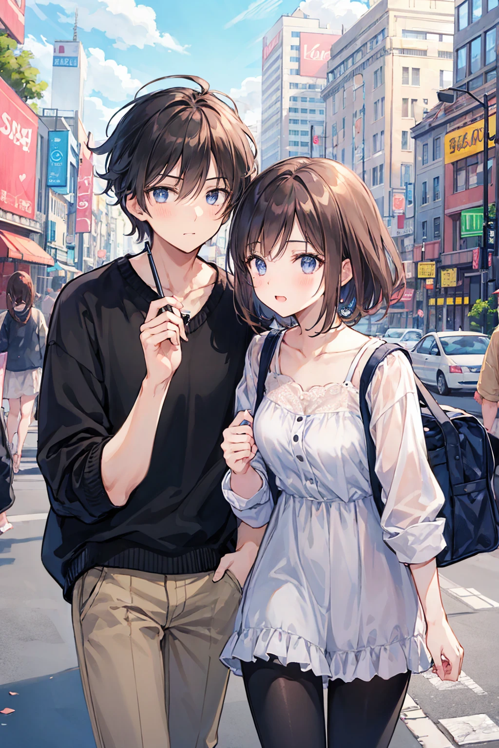 love２people、Couple、men and women，Cityscape，，