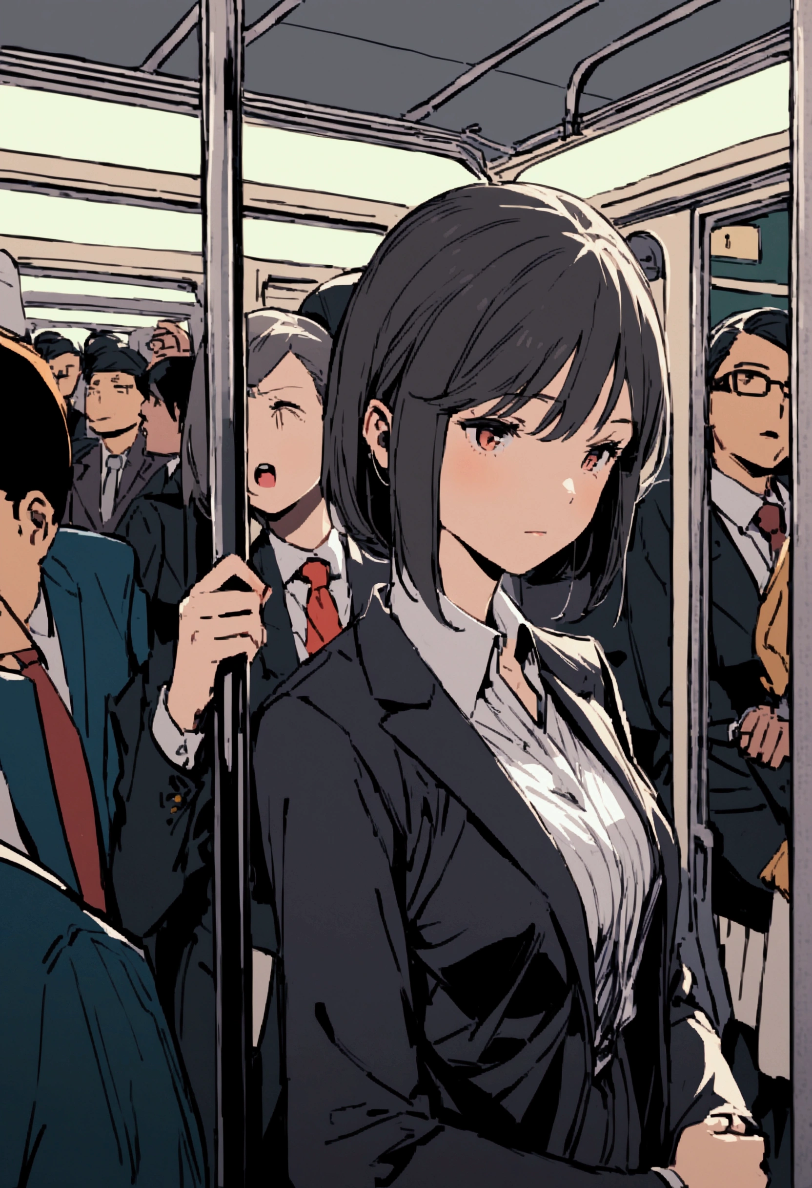 Office lady in a suit、Being forced to do work by your boss