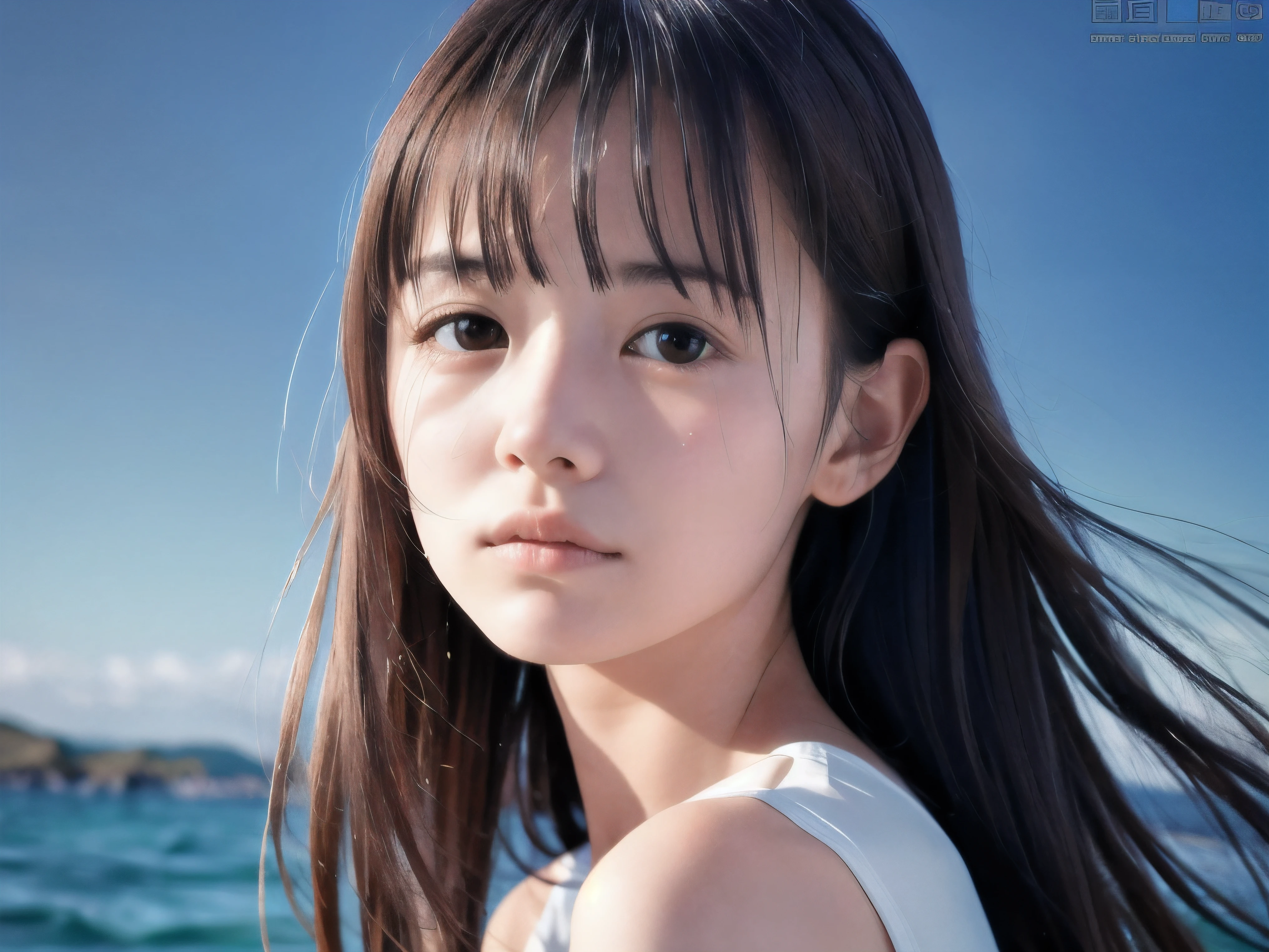 (Close up face shot of slender small-breasted half up brown long hair with bangs girl wearing a white summer dress:1.5)、(One girl is turn around and crying face with tears at the cape of the sea in Japan:1.5)、(Beautiful midnight with full moon and stars on the sea:1.5)、(blurred background:1.5)、(Natural light:1.5)、(8k ultra detailed master piece:1.5)、(perfect anatomy:1.5)、(Photorealistic stick:1.5)、(Raw photo:1.3)、(highest quality:1.5)、(High resolution:1.3)、(Delicate and beautiful perfect face:1.3)、(Delicate and beautiful eye air skin:1.3)、(Real Human Skin:1.3)、((thin legs))