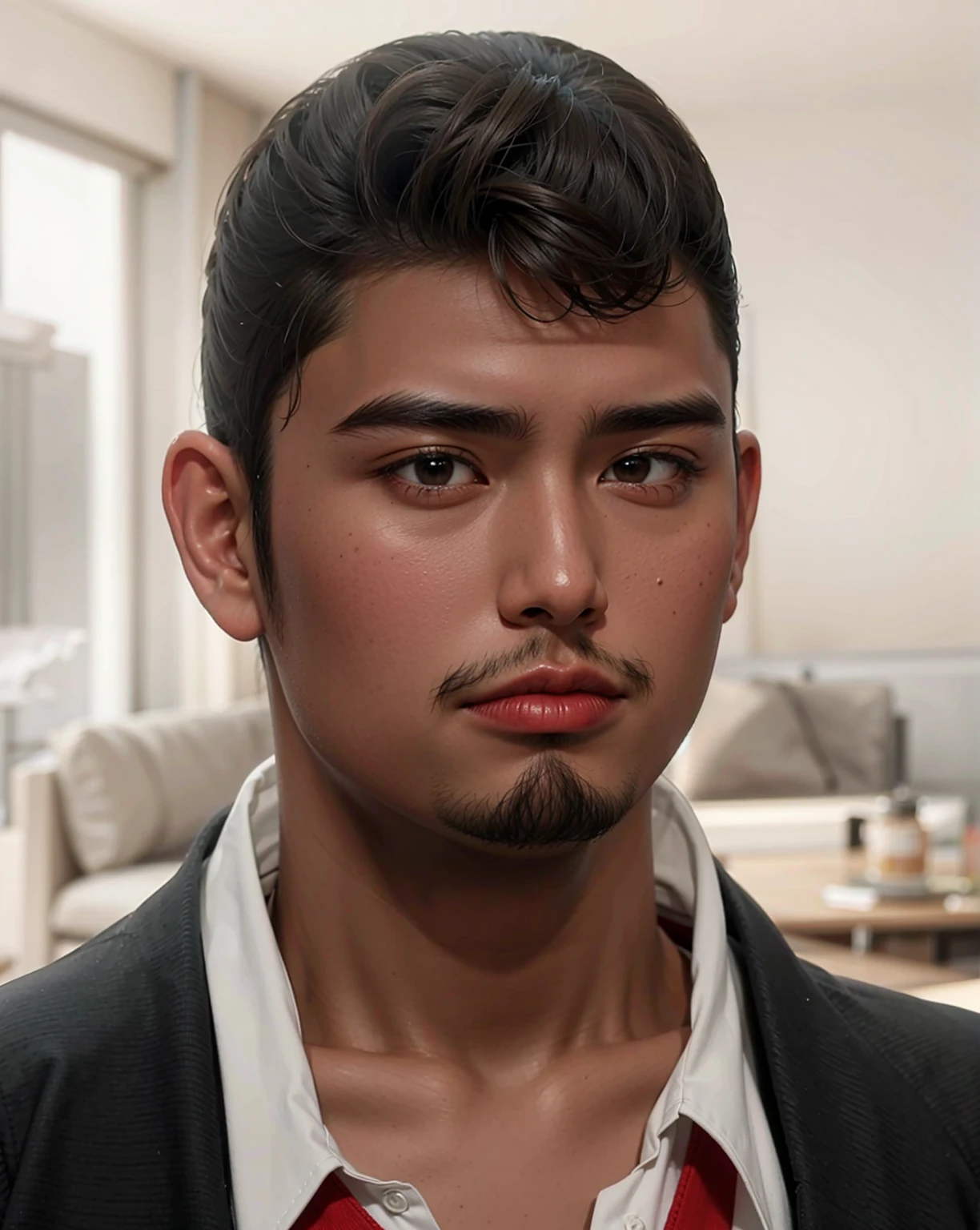 8k resolution, thick brows, pores, realistic, glossy skin, no lashes, high quality, high display, Korean boy, smooth hair