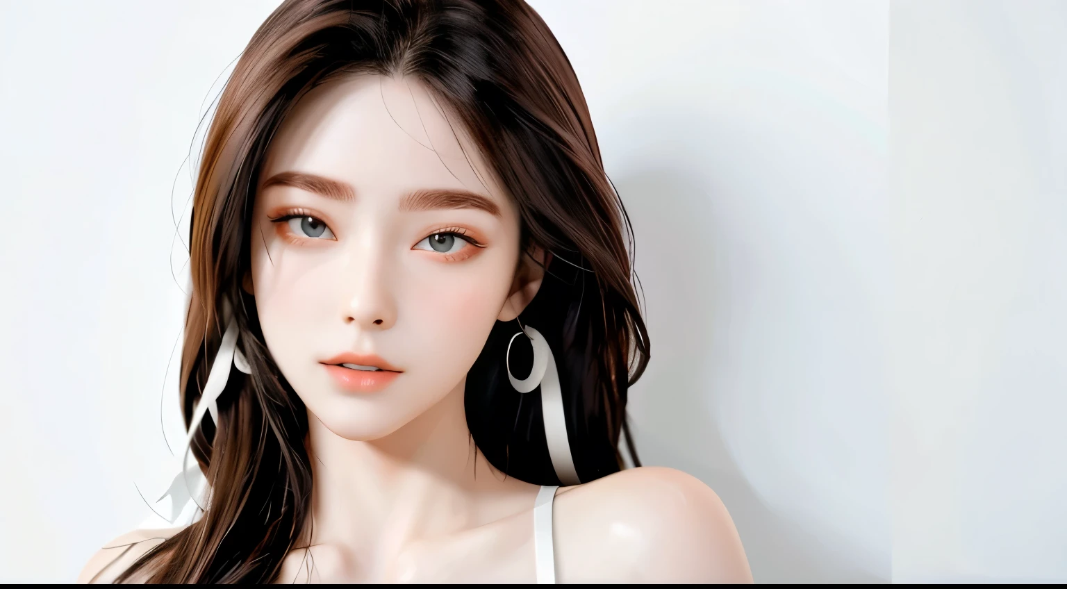 (masterpiece), best quality, perfect face, perfect body, white background, simple background, 1 girl,
