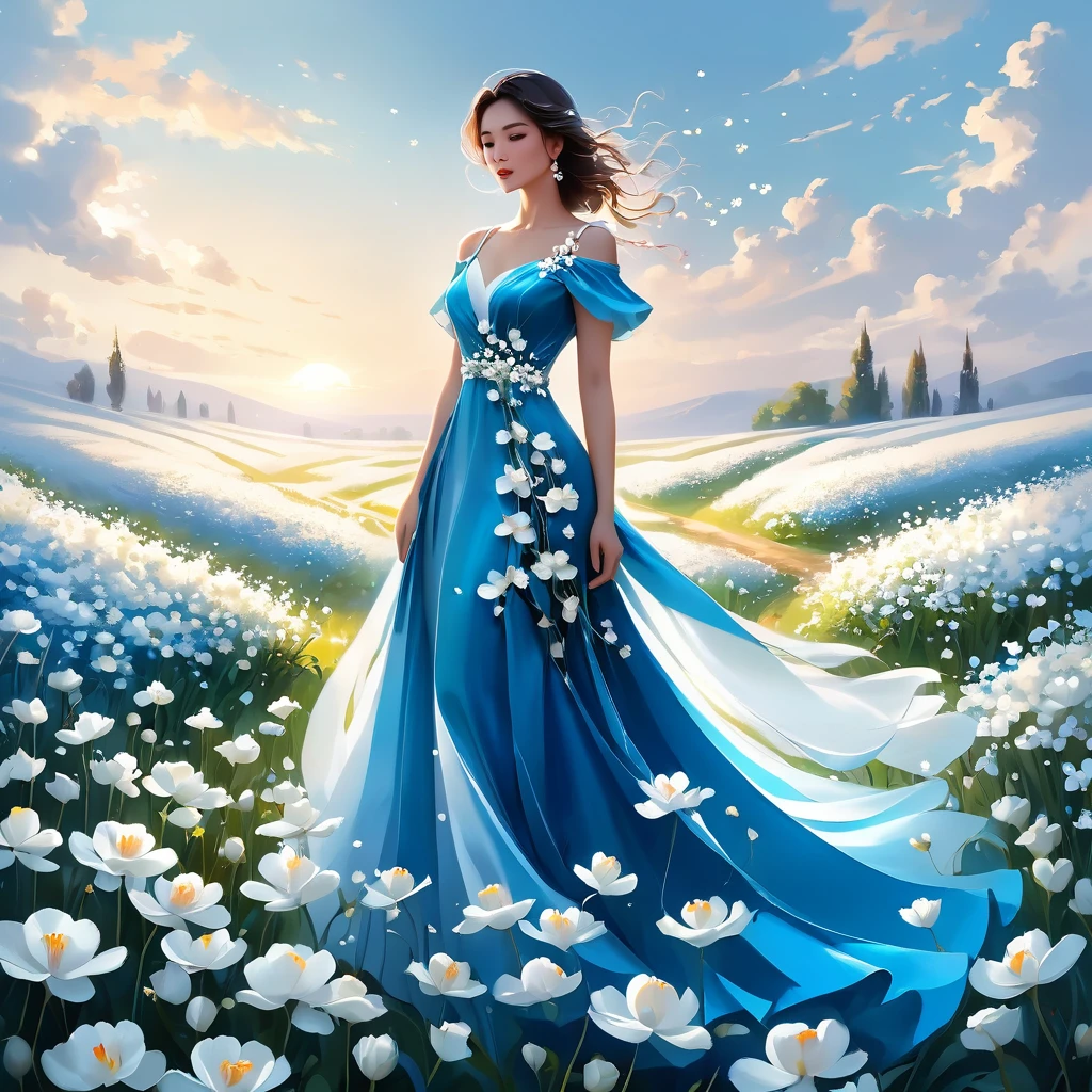 unique, full height, graceful figure, beautiful two legs, beautiful shoes, fast dance pose, brunette, beautiful face with expressive eyes, light white tones, fluffy skirt made of burgundy peony petals, Esbian Full Body, White background, daylight, Efeito de Luz, minimalist, Sun, pure tenderness, soft lighting, Realism, woman, who dances on a super-giant pink peony flower petal (petals made of thin, soft voile fabric, full background of flowing transparent pink petals, soaring single peony flower in hand - long stem above head, a huge giant burgundy peony above her head, Smoke effect, fog, mixed with burgundy peony petals), ((ss-through)), masterpiece, ReV Animated Scale CFG 7 Steps 40