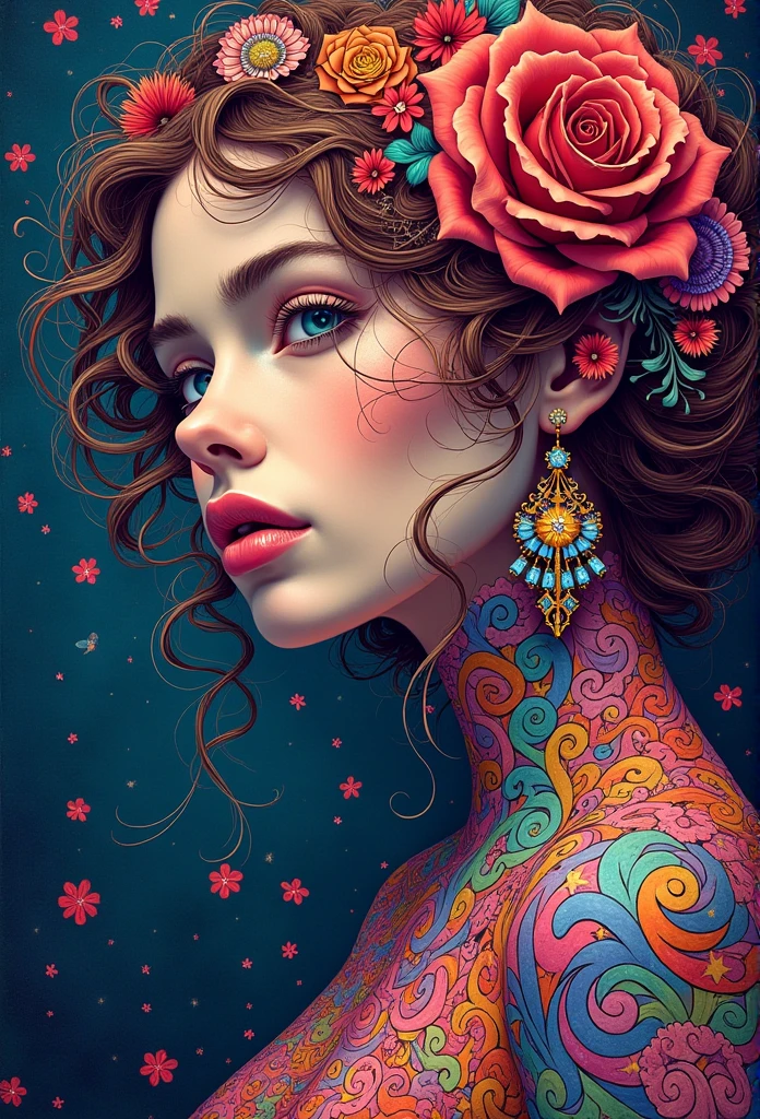 Rosy tears、Official Art、unity 8k wallpaper、Ultra-detailed、Beautiful and aesthetic、masterpiece、Highest quality、(Tangleた、And Mandalas、Tangle、Tangle)、(Fractal Art:1.3)、One Girl、Very detailed、Dynamic Angle、Cowboy Shot、Chaos in its most beautiful form、elegant、Brutalist Design、Vibrant colors、Romance、James Jean、Robbie Dowie Anton、Ross Tran、Francis Bacon、Michal Muratz、Adrian Gainey、Petra Cortright、Gerhard Richter、takato yamamoto、Ashley Wood、atmosphere、Ecstasy Note、Streaming notes are visible