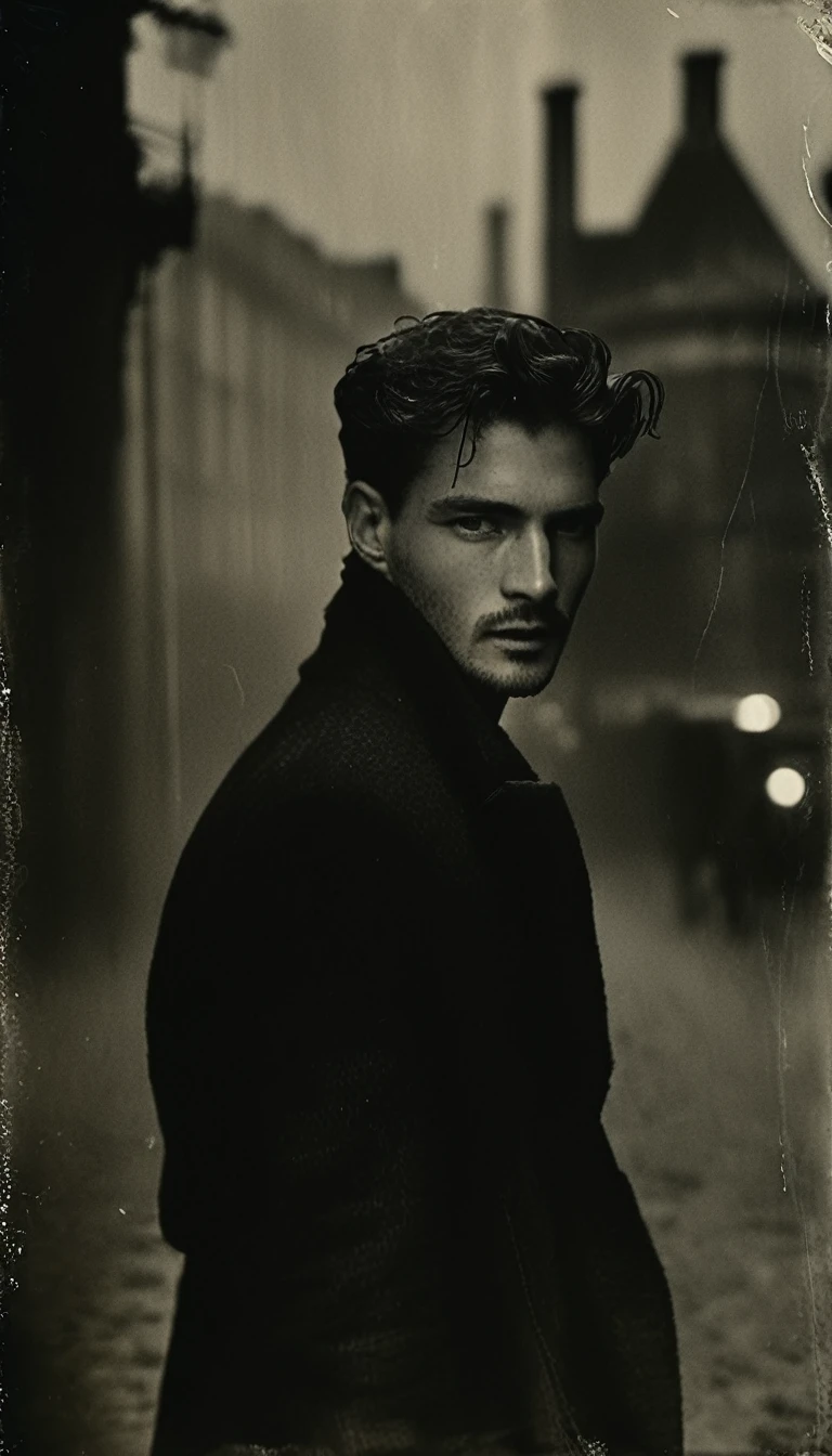 Sommet de la colline, nuit, 1male, séance photo de mode, photographié par Peter Lindbergh, ultra high definition, realistic, des mains parfaites, Angle dynamique, pose dynamique
