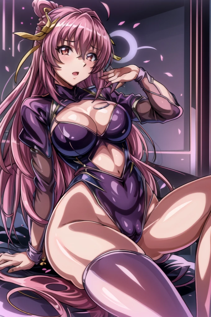 Mature Woman, (Mature Woman:1.3) eternally, shut up, Looking at the audience,pink hair,red eye,黄colorいリボン,length_hair, Slim and sexy shape, whole body,the bestquality, (8k), (4K),(masterpiece), (the bestquality), Very detailed, Game CG, Wheel within wheel, Very detailedな, shape, Beautiful body,Beautiful Nose,fair角color設計, 完美的eye, 完美face蛋, 1 girl, Open your mouth, face红,1 girl, 20 years,young woman,fair Finger,fair length legs,fair body, fair Nose,fair character design, perfect eye, perfect face,expressive eye,Perfect balance, Looking at the audience,(Focus on her face),shut up, (Innocent_大きなeye標_eye:1.0),(Light_笑face:0.3), Official Art,Very detailed CG Unity 8k wallpaper, Perfect lighting,rich and colorful, bright_front_face_Lighting,White skin, (masterpiece:1.0),(the best_quality:1.0), Ultra-High resolution,4K,Very detailedな, photograph, 8k, High resolution, High resolution, Absurd:1.2, Kodak Portrait 400, Film Grain, Blurred Background, Bokeh:1.2, 鏡頭Light暈, (full of energy_color:1.2), (fair,大きなeye標_chest:1.4), (fair_face:1.5),(narrow_Waist), White high leg leotard:1.5, (Intense orgasm:1.5, Love juice flowing from the crotch), (Obscene pose:1.5), 