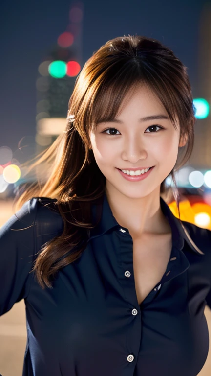 (1 girl, (The buttons on the front of her blouse are undone.:1.2), Beautiful Japanese actresses,
(RAW Photos, highest quality), (Realistic, Photorealistic:1.4), masterpiece,
Very delicate and beautiful, Very detailed, 2k wallpaper, wonderful,
finely, Very detailed CG Unity 8k 壁紙, Very detailed, High resolution,
Soft Light, Beautiful detailed girl, Very detailed目と顔, Beautiful and detailed nose, Beautiful and detailed, Cinema Lighting,
BREAK
(Snowy night cityscape as background 1.3), City lights,
Perfect Anatomy, Slender body, huge breasts smile, Face the front completely, Looking at the camera, SFW)