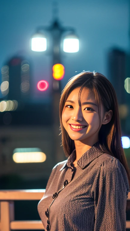 (1 girl, (The buttons on the front of her blouse are undone.:1.2), Beautiful Japanese actresses,
(RAW Photos, highest quality), (Realistic, Photorealistic:1.4), masterpiece, 

Very delicate and beautiful, Very detailed, 2k wallpaper, wonderful, 
finely, Very detailed CG Unity 8k 壁紙, Very detailed, High resolution, 
Soft Light, Beautiful detailed girl, Very detailed目と顔, Beautiful and detailed nose, Beautiful and detailed, Cinema Lighting, 

BREAK

(Snowy night cityscape as background 1.3), City lights, 
Perfect Anatomy, Slender body, Medium breasts, kind smile, medium shot or cowboy shot, SFW)