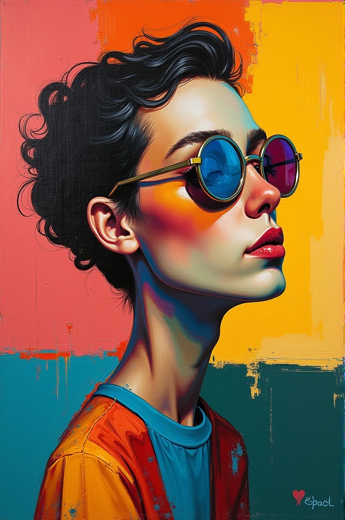 Painting of a woman with a colorful face and a hat, Arte de Alessandro Pautasso, Nielly, Pintura por Android Jones, Jen Bartel, pintura digital vibrante, em estilo de pintura digital, pintura digital colorida, inspirado em Darek Zabrocki, inspirado em Russell Dongjun Lu, Arte colorida, full-colour illustration, inspirado em Yanjun Cheng