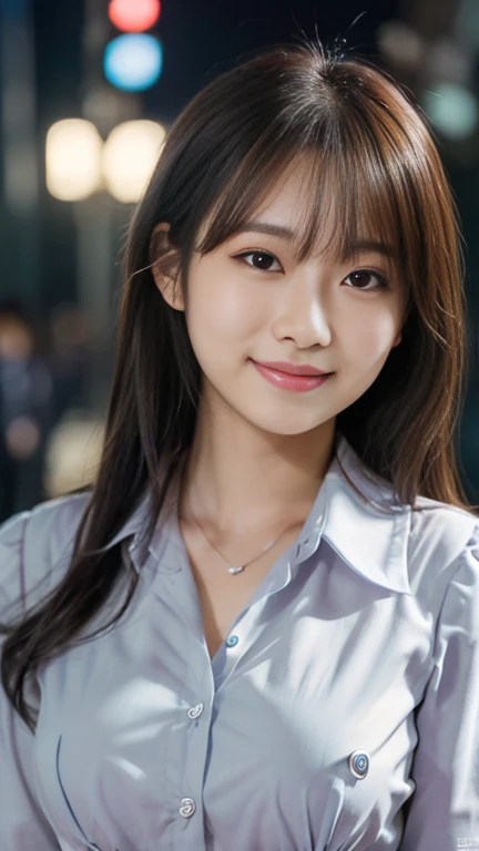 (1 girl, (The buttons on the front of her blouse are undone.:1.2), Beautiful Japanese actresses,
(RAW Photos, highest quality), (Realistic, Photorealistic:1.4), masterpiece, 

Very delicate and beautiful, Very detailed, 2k wallpaper, wonderful, 
finely, Very detailed CG Unity 8k 壁紙, Very detailed, High resolution, 
Soft Light, Beautiful detailed girl, Very detailed目と顔, Beautiful and detailed nose, Beautiful and detailed, Cinema Lighting, 

BREAK

(Snowy night Tokyo 1.4), City lights, 
Perfect Anatomy, Slender body, Medium breasts, kind smile, zoom-in face to waist, candid shot, medium shot or cowboy shot, bokeh, SFW)