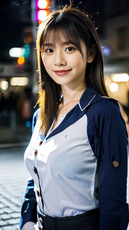 (1 girl, (The buttons on the front of her blouse are undone.:1.2), Beautiful Japanese actresses,
(RAW Photos, highest quality), (Realistic, Photorealistic:1.4), masterpiece,
Very delicate and beautiful, Very detailed, 2k wallpaper, wonderful,
finely, Very detailed CG Unity 8k 壁紙, Very detailed, High resolution,
Soft Light, Beautiful detailed girl, Very detailed目と顔, Beautiful and detailed nose, Beautiful and detailed, Cinema Lighting,
BREAK
(Snowy night Tokyo 1.4), City lights,
Perfect Anatomy, Slender body, Medium breasts, kind smile, zoom-in face to waist, candid shot, medium shot or cowboy shot, bokeh, SFW)