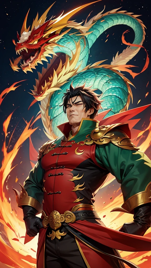 The super cool chinese dragon in anime style