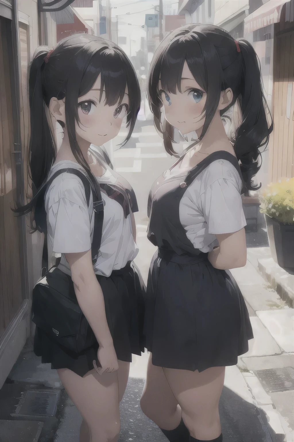 cute anime girls twins